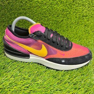 Nike Waffle One Active Fuchsia Girls Size 6Y Pink Black Walking Shoes Sneakers